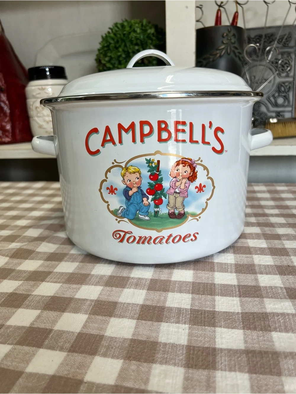 Vintage Campbells soup pot with lid cookware advertising 2002 tomatoes